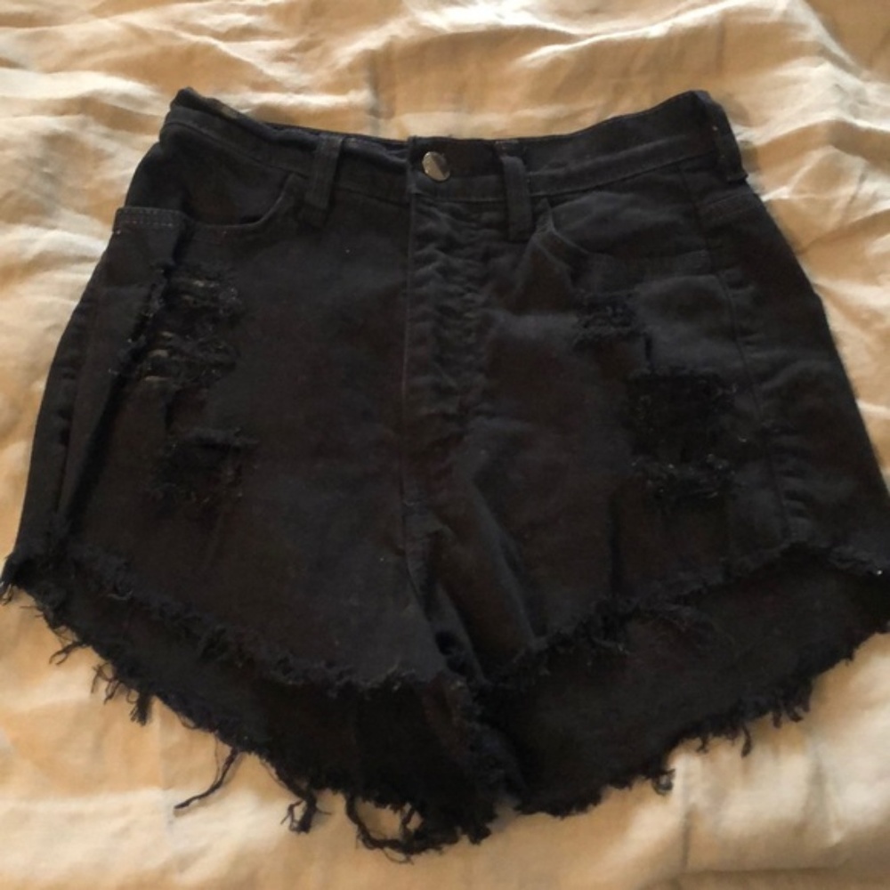 Black High-Waisted Shorts